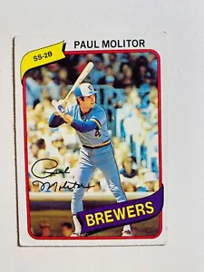 1980 TOPPS #406 PAUL MOLITOR EX-MT MLB BASEBALL CARD - Picture 1 of 2