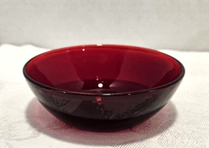 Vintage Small Ruby Red Glass Bowl 4.5" in Diameter - Picture 1 of 5