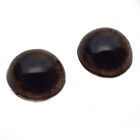 Pair High Dome Dark Brown Fox Half Sphere Glass Eyes for Taxidermy Jewelry