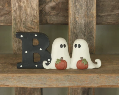 Decoración de Halloween Letrero de abucheo Fantasmas Flor Cubo Resina Estante Cuidador Decoración de otoño Foto 1 de 3