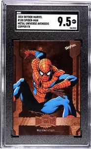 Spider-Man 2024 Skybox Metal Universe Avengers (Copper F/X) *SP* (SGC 9.5 MINT+) - Picture 1 of 2