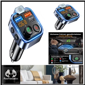 Bluetooth V5 FM Transmitter | Schnelles Aufladen | Deep Bass Sound - Bild 1 von 7