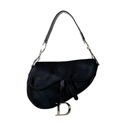Bolso de hombro DIOR Saddle de nailon negro Foto 1 de 4