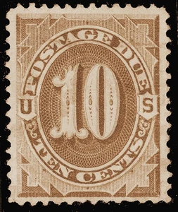 Scott J5, The 1879 10¢ Postage Due Stamp - Used - Picture 1 of 2