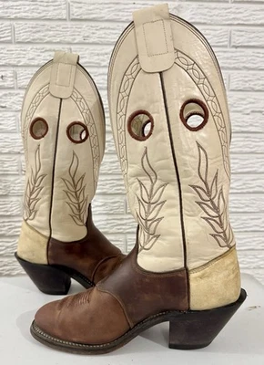 Botas de caubói masculinas OLATHE 9.5 D marrom 14” de altura Buckaroo 7448 EUA 🇺🇸 - Imagem 1 de 4