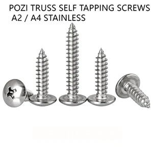 Pozi Truss Blechschrauben Linsenkopf Holzschraube M3 M4 M5 M6 A2 / A4 rostfrei - Bild 1 von 8