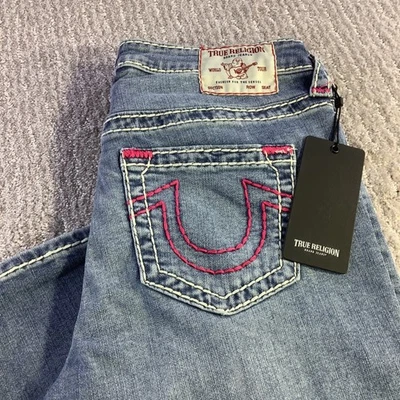 True Religion Billie Mid Rise Straight Super T Jeans Womens Size 31 NWT - Image 1 of 4