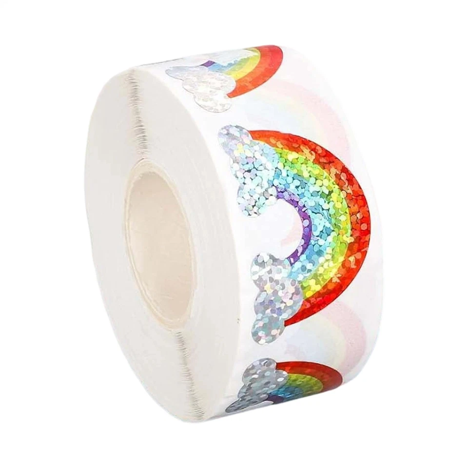 Regenbogen-Aufkleber auf Rolle, laserfarben, Regenbogen-Form, Siegelaufkleber, s - Bild 1 von 4