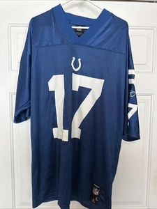 Reebok Indianapolis Colts Jersey #17 Austin Collie Mens Large Blue NFL Football - Picture 1 of 8