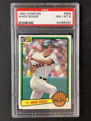 PSA 8 1983 Donruss #586 Wade Boggs Boston Red Sox HOF ROOKIE NO RESERVE! - Image 1 of 2
