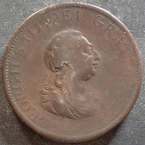 Great Britain - George III, Copper Half Penny, 1799, toned - Foto 1 di 2