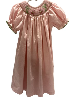 Vestido Gingham Amanda Remembered Girls tamanho 3 rosa mangas curtas folhadas - Imagem 1 de 4