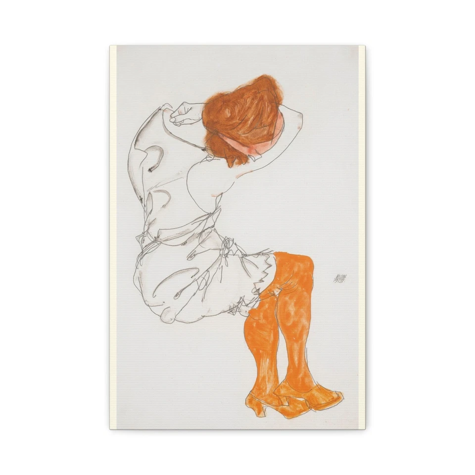 Das Schlafende Mädchen (The Sleeping Girl) 1913 by Egon Schiele Canvas Wall Art  - Image 1 of 1