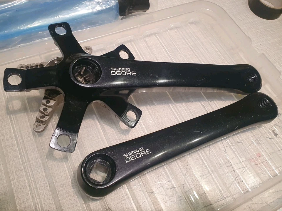 Shimano Deore DX Kurbelgarnitur (Teil von FC-MT60) eloxiert schwarz 175mm *NOS/unbenutzt* - Bild 1 von 4