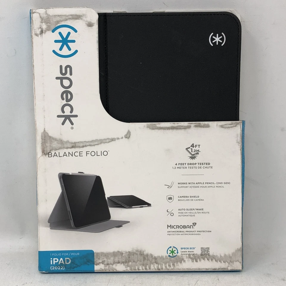Speck Balance Folio Black (3040594) for iPad 10th Gen (2022) Antimicrobial