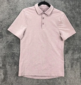 Lululemon Polo Shirt Mens Small Pink Heather Evolution 3 Button Casual Golf - Picture 1 of 16