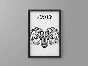 Aries Zodiac Sign A4 Poster Print Decor Gift Wall Art - Picture 1 of 1