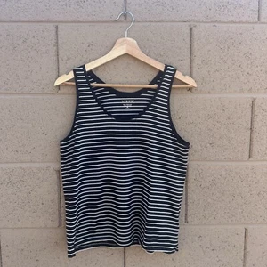 Woman’s Peruvian Pima Cotton Black & White Striped Tank Top By JCrew Medium - Bild 1 von 3