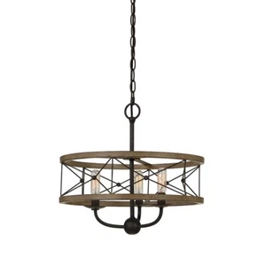 Cal Lighting Modica Metal 3 Light Pendant, Distress Ivory/Iron, 16" - FX-3685-3 - Picture 1 of 1