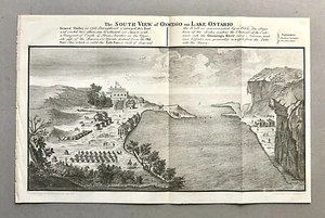 Original 19th c Engraved Map SOUTH VIEW OF OSWEGO ON LAKE ONTARIO New York - Picture 1 of 9