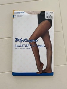 Body Wrappers C61 Girl’s Size M/L TAN Total Stretch Seamless Fishnet Tights NEW - Picture 1 of 6