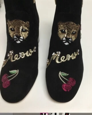 Черные замшевые украшенные ботильоны KATE SPADE LOVE Meow 10 - Изображение 1 из 4