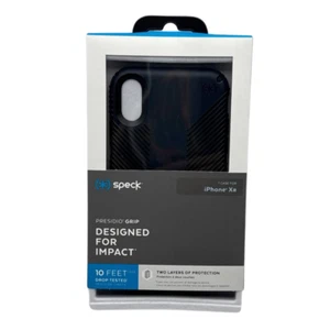 Speck Products Presidio Grip Carbon Black Case Durable For Apple iPhone XR 6.1" - Picture 1 of 12