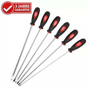 WALTER Schraubendreher Set extra lang 6-tlg, magnetisch, 32,5 cm, Griff gummiert - Bild 1 von 8
