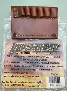 NEU ORIGINAL HUNTER 0500 LEDER CARTRIGE GÜRTELSCHIEBER .50 KALIBER 6 SCHLAUFEN - Bild 1 von 2