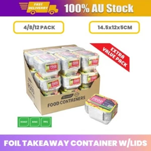 120/240/360x Aluminium Foil Takeaway Container W/Lids Disposable Home Kitchen - Picture 1 of 4