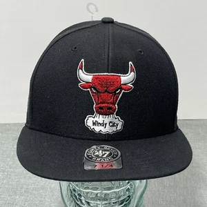 Chicago Bulls 47 Marca Windy City Madera Dura Clásica Sombrero Talla 7 1/4 Nuevo Negro - Imagen 1 de 7