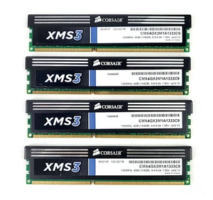 16GB Kit CORSAIR XMS3 DDR3 1333MHz (4GB x4) PC3-10600 Desktop Game Memory Shield - Afbeelding 1 van 3