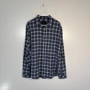 Rails Lennox Flannel Shirt Mens XL Blue White Plaid Cotton Rayon - Picture 1 of 5