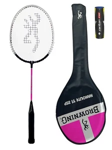 Raqueta de bádminton rosa Browning Nanolite Ti Junior + 3 lanzaderas Carlton precio de venta sugerido por el fabricante £45 - Imagen 1 de 1