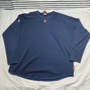 Vintage Boston Red Soxs Sweatshirt Mens 2XL Blue Majestic Embroidered Logo MLB - Picture 1 of 10