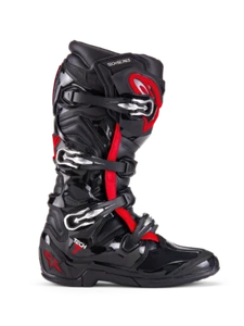 Alpinestars Tech 7 Boots Black/Red FLUO Size 8 - Picture 1 of 7