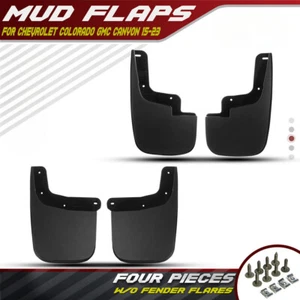 For Chevy Colorado Canyon 2015-2022 w/o Fender Flares 4x Splash Guards Mud Flaps - Picture 1 of 10