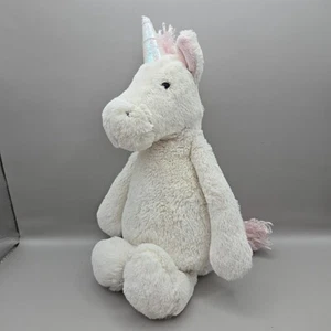 Jellycat London White Unicorn With Pink Mane And Shiny Horn 12" Soft Floppy - Picture 1 of 5