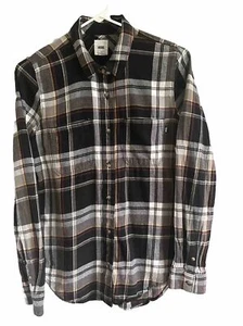 Pre-O Women’s Vans Black/ Brown/White Long Sleeve Soft Flannel Shirt Sz:XS - Picture 1 of 5