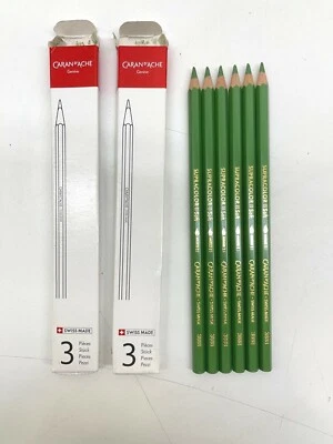 2 - Paquete de 3 lápices suaves Caran D'ache 3888.225 Classic Supracolor II verde musgo Foto 1 de 4