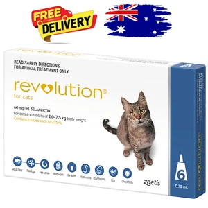 Revolution Flea Treatment for Cats, 6 Doses – Blue, Fast-Acting & Vet-Recommende - Picture 1 of 2