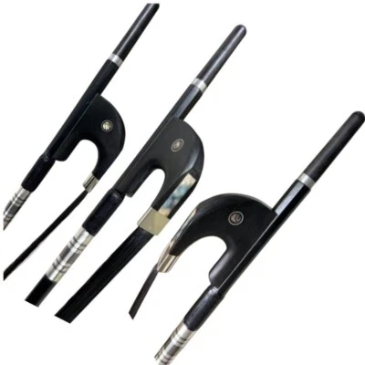 1PCs Carbon Fiber Germany Style Double Bass bow 1/2,BLACK Mongolia Horsehair - Image 1 of 4
