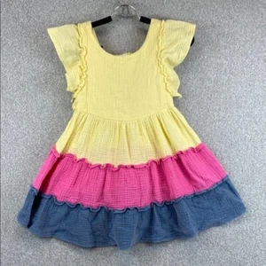 Bonnie Jean Girls Tiered Dress Double Gauze 100% cotton size 8 colorful party - Picture 1 of 6
