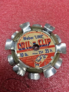 F5 Vintage Weber Limp Coil Clip 10lb Test Fishing Line leader material metal - Picture 1 of 3