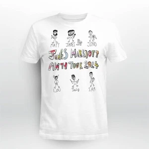 Camisa James Marriott Awty Tour Algodón Pesado Blanca Talla Completa Hombres Mujeres A1222 - Imagen 1 de 7
