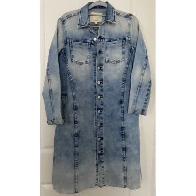 L'AGENCE Vivienne Long Jacket Stretch Denim ButtonUp Long Sleeve Size Small - Image 1 of 4