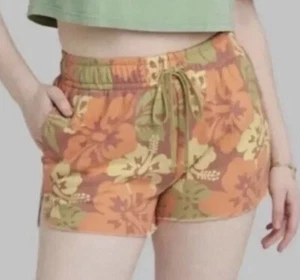Pantalones Cortos Wild Fable Tiro Alto Hibisco Pull-On Cordón 2X - Imagen 1 de 3
