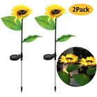 2pack Solar Powered Led Sunflower Outdoor Garden Light Waterproof Yard Path Lamp