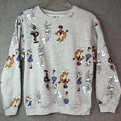 Warner Bros 100 Year Cartoon Sweatshirt Womens XL Bugs Bunny Wiley Coyote MS6 - Image 1 of 4
