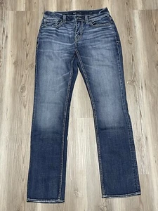 Buckle BKE Womens 29x32 Alec Straight Leg Bootcut Embroidered Denim Jeans - Picture 1 of 12